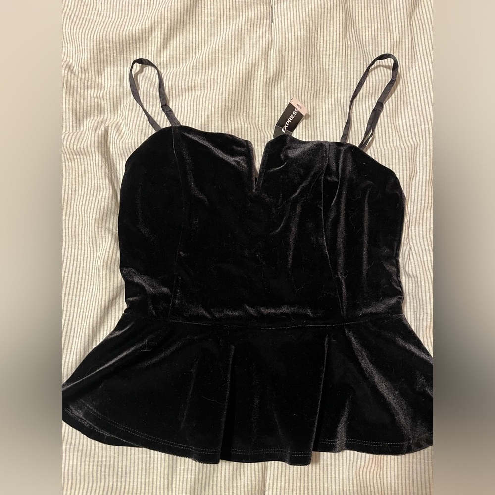Express Black Bustier Peplum Camisole